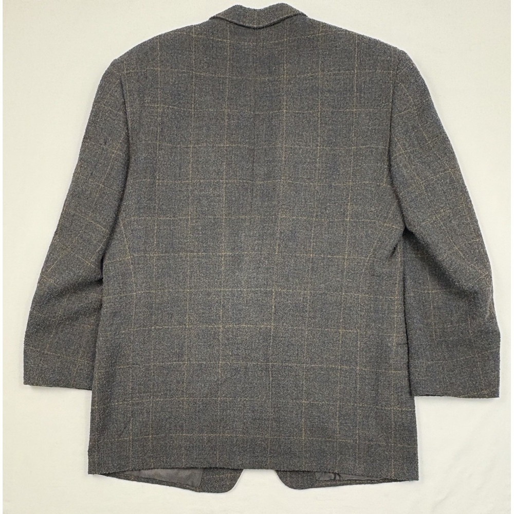 VTG Ermenegildo Zegna "Soft" Textured Boiled Wool Sport Coat 40R Gray Windowpane - Picture 4 of 13